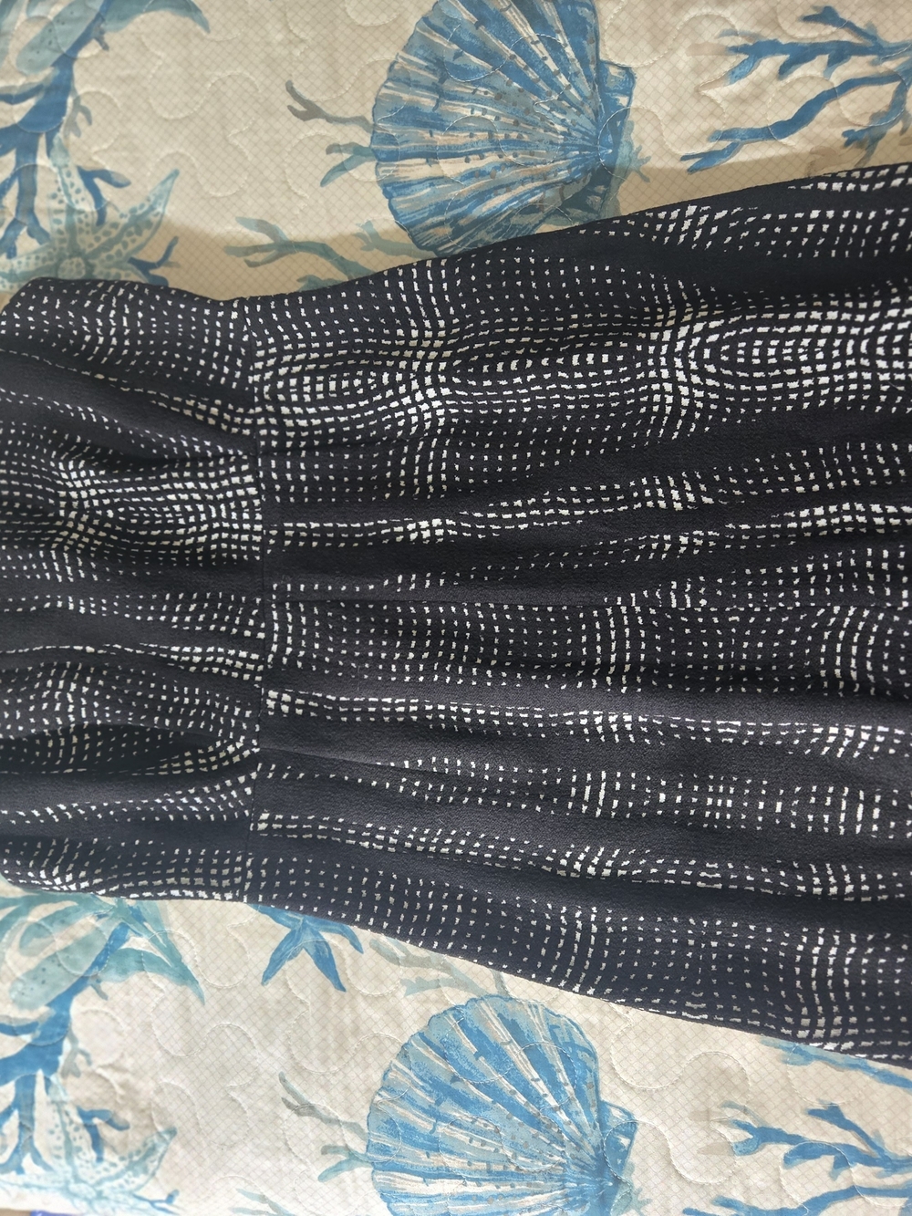 Diane Von Furstenberg Black and White Dot-Stripe Midi Dress